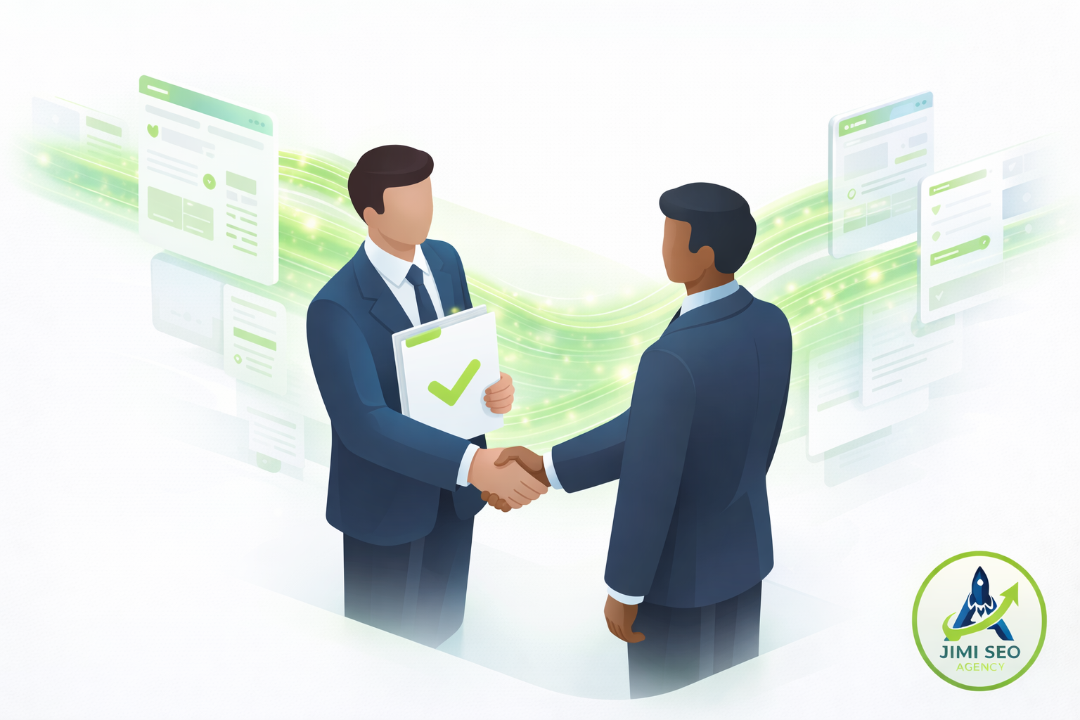 White-label SEO report exchange between agency and client